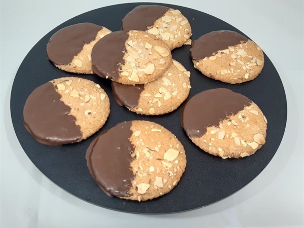 Amandelkoeken met chocola